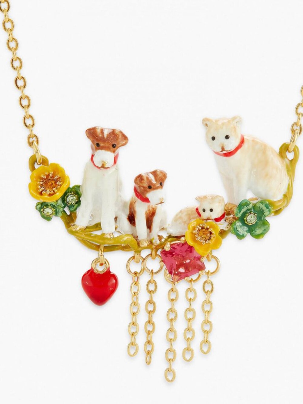 Les Néréides cat and dog statement necklace